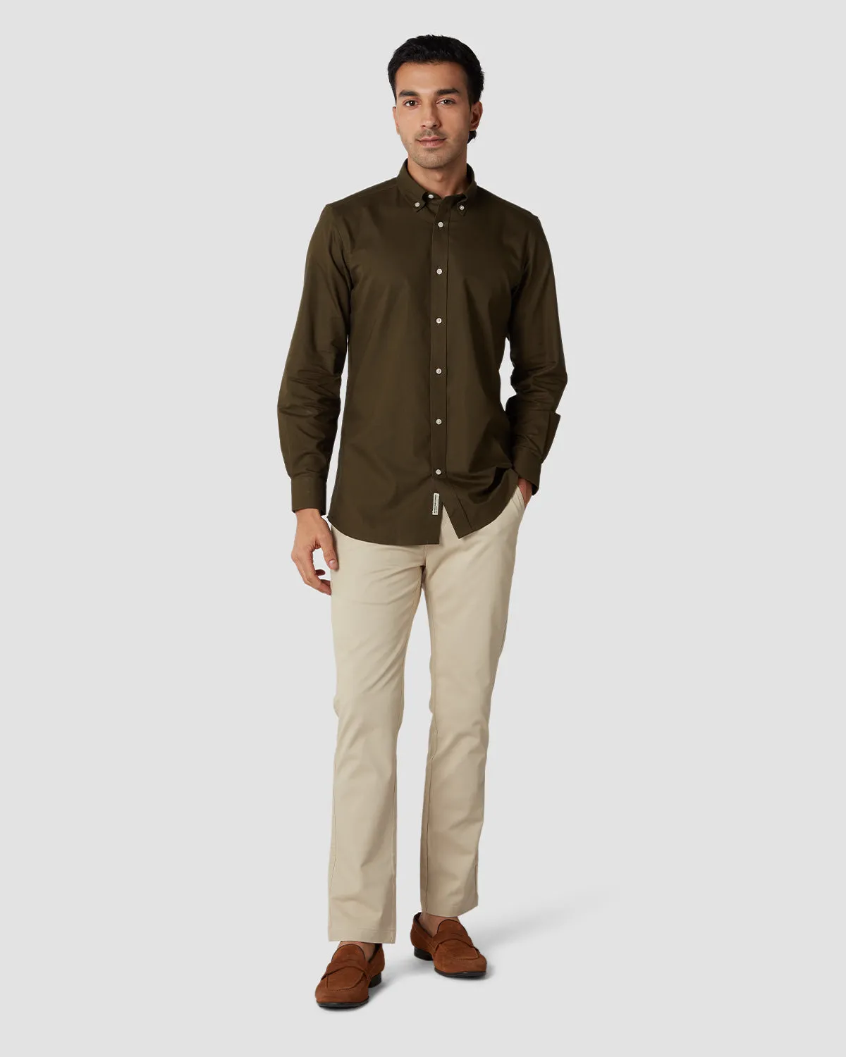 Olive Washed Oxford Shirt