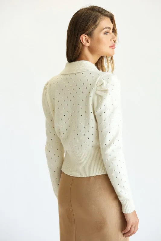 Peter Pan Cropped Cardigan