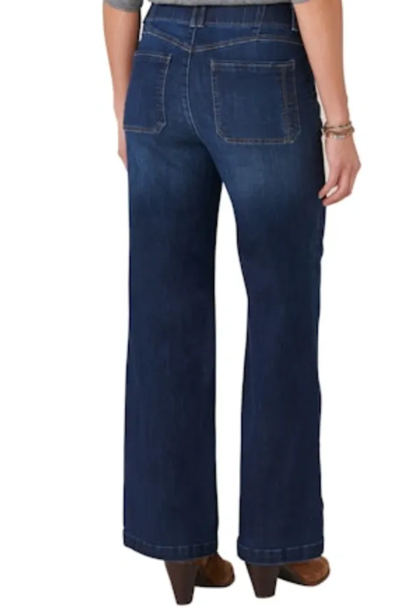 The Cora Center Seam Wide Leg Trouser Denim