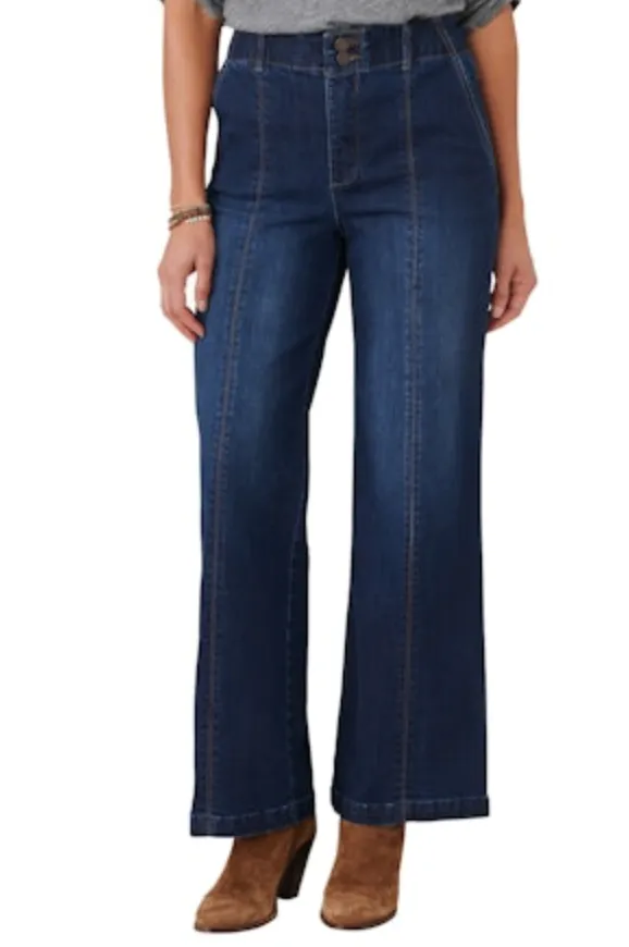 The Cora Center Seam Wide Leg Trouser Denim