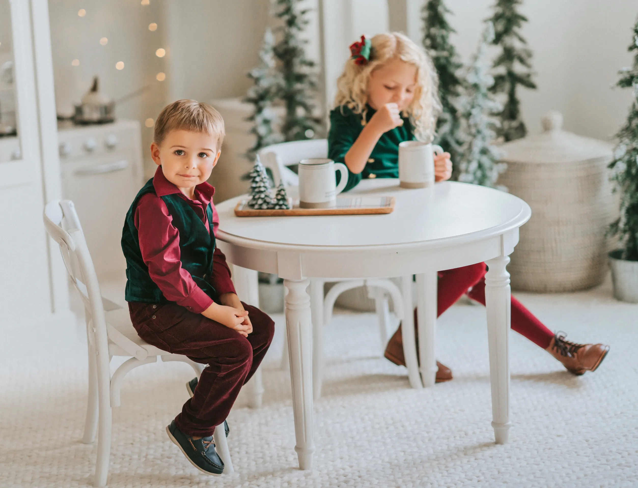 Very Merry Evergreen Velvet Frock