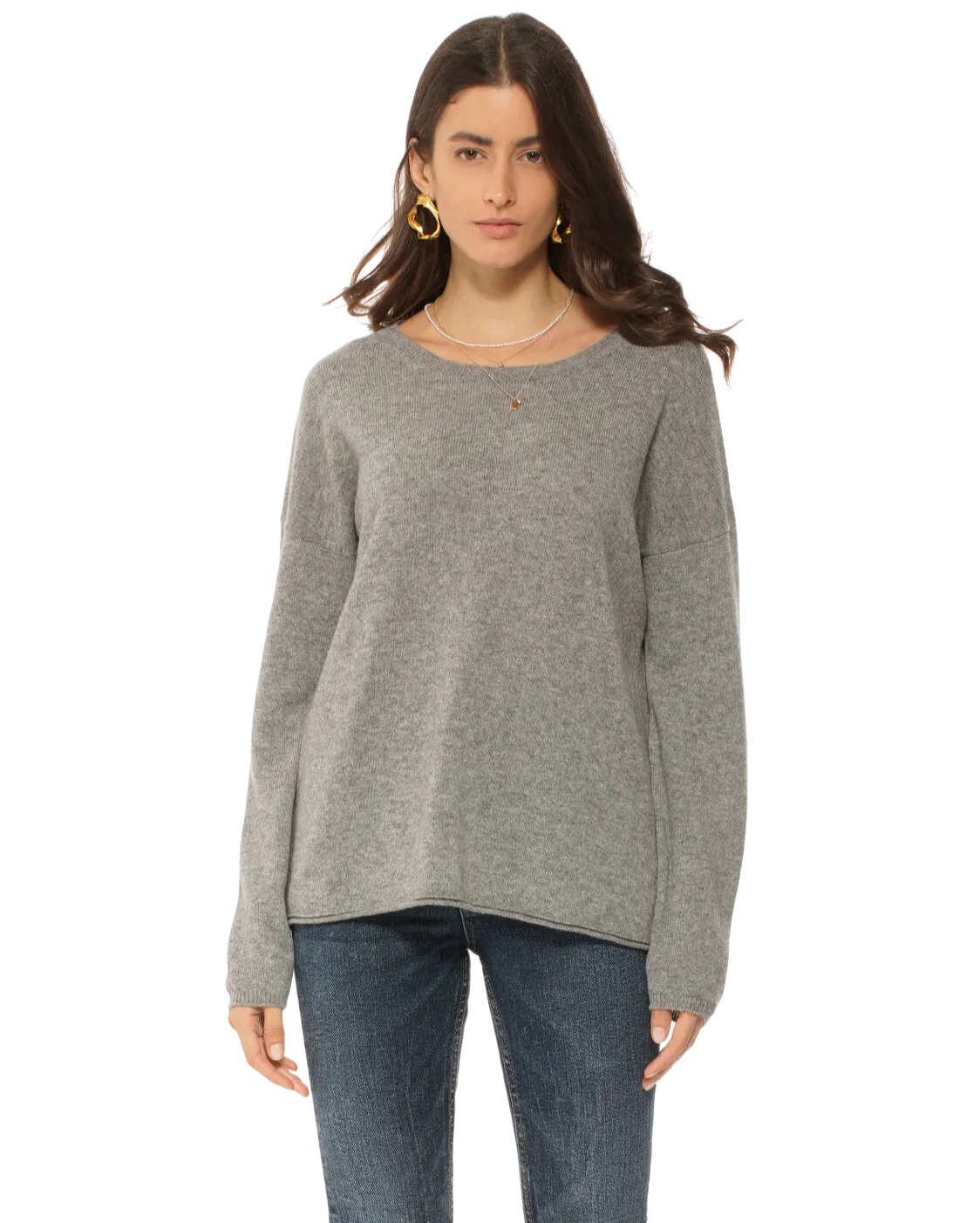 Women's Pure Cashmere Lounge Sweater Medium Grey